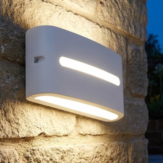 Segnapasso da esterno led 4000k rettangolare bianco da parete ip65