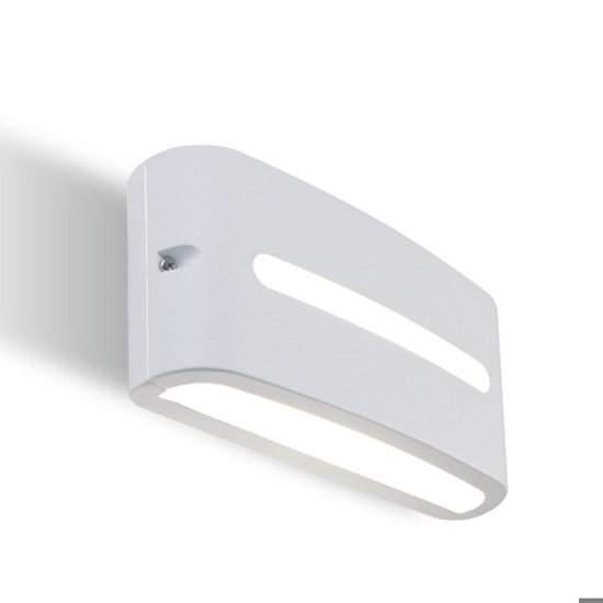 Segnapasso da esterno led 4000k rettangolare bianco da parete ip65