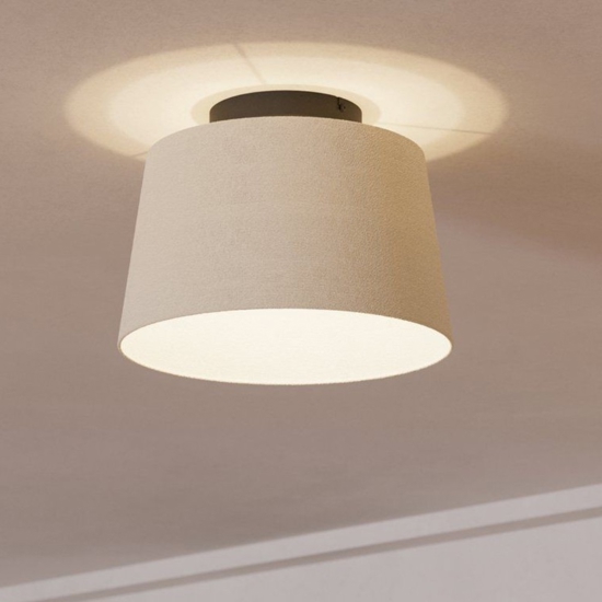 Plafoniera da soffitto cono di tessuto bianco eglo febres