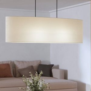 Lampadario sospensione di tessuto bianco ovale per sala da pranzo eglo frebes