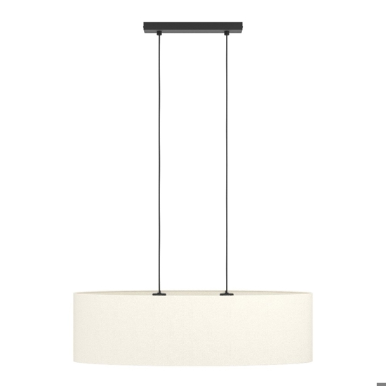 Lampadario sospensione di tessuto bianco ovale per sala da pranzo eglo frebes