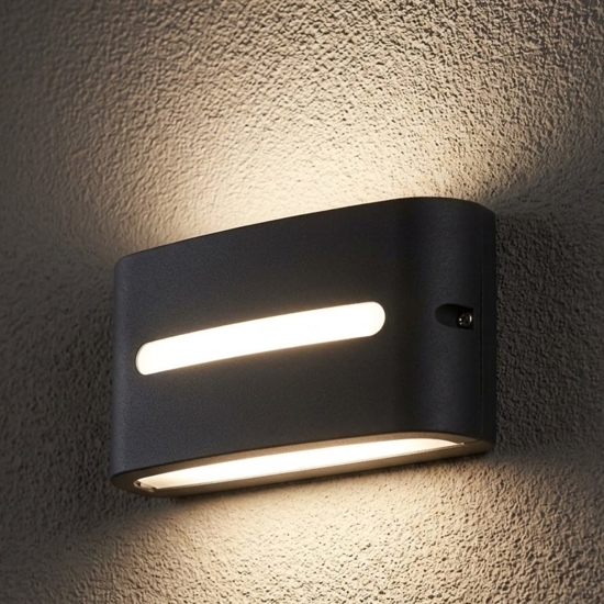Segnapasso da esterno led 3000k grafite a parete senza incasso ip65