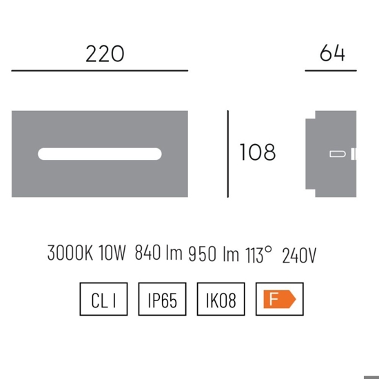 Segnapasso led da parete per esterno caffè led 3000k ip65