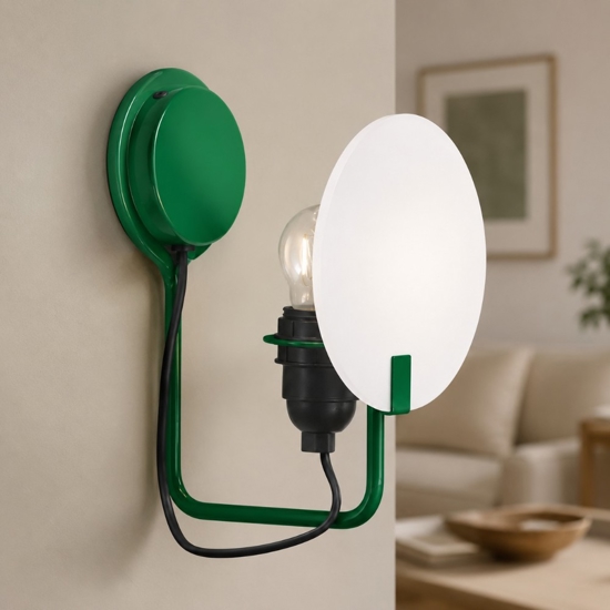 Applique design moderno vetro stilnovo bugia verde per soggiorno
