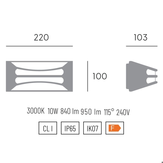 Applique da esterno bianca led 3000k design moderno ip65