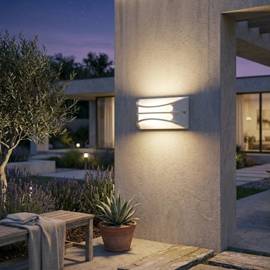 Applique da esterno led 4000k bianca moderna ip65