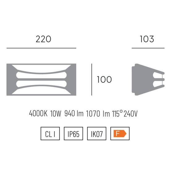 Applique da esterno led 4000k bianca moderna ip65
