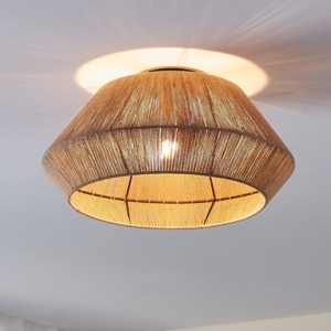 Plafoniera da soffitto design in tessuto intrecciato marrone eglo alderney