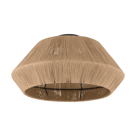 Plafoniera da soffitto design in tessuto intrecciato marrone eglo alderney