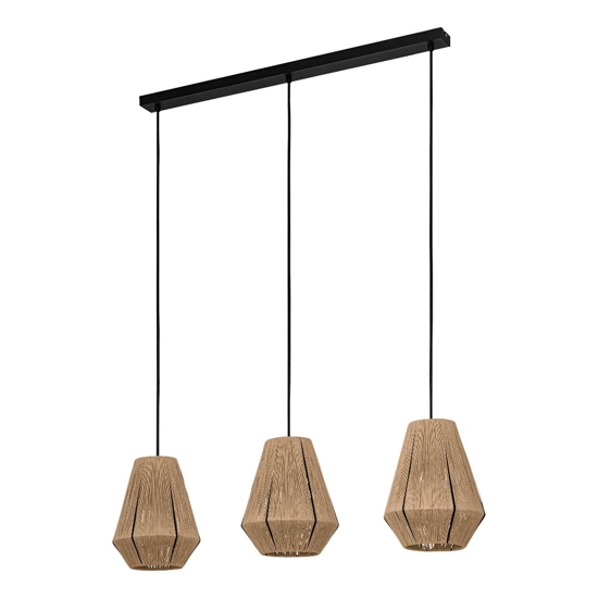 Lampadario 2 pendenti di tessuto marrone eglo alderney per sala da pranzo