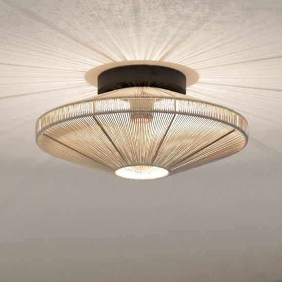 Plafoniera diamante di canapa crema design eglo midsumer