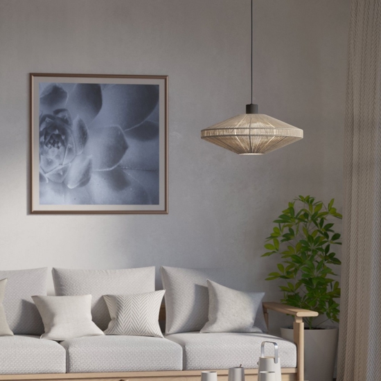 Lampada a sospensione diamante di canapa crea rustica eglo midsumer