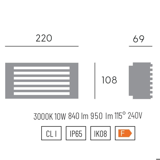 Applique bianca per esterno led 3000k moderna ip65