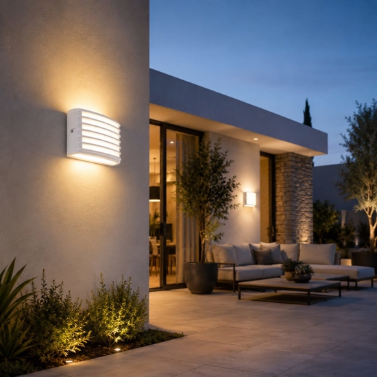 Applique per esterno balcone rettangolare bianca led 4000k ip65