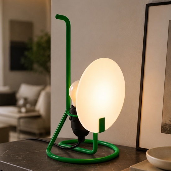 Stilnovo bugia lampada da tavolo verde design moderno vetro