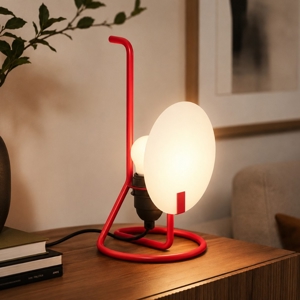 Bugia stilnovo lampada da tavolo rossa e27 moderna