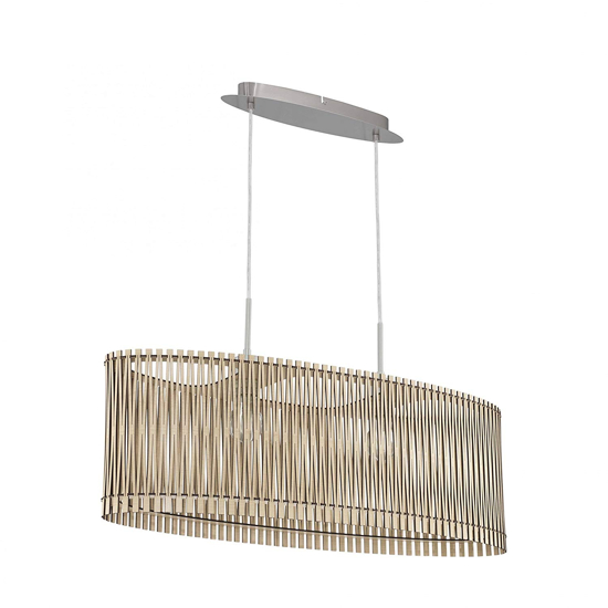 Lampadario a sospensione ovale legno acero per tavolo sala da pranzo moderna