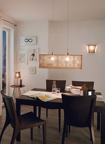 Lampadario a sospensione ovale legno acero per tavolo sala da pranzo moderna