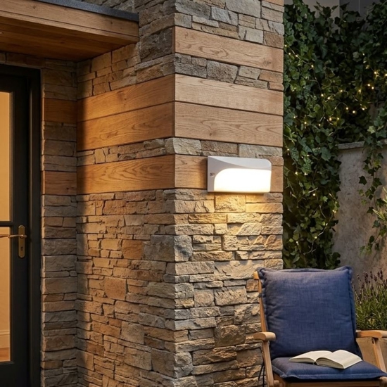 Applique bianca per esterni led 10w 3000k ip65
