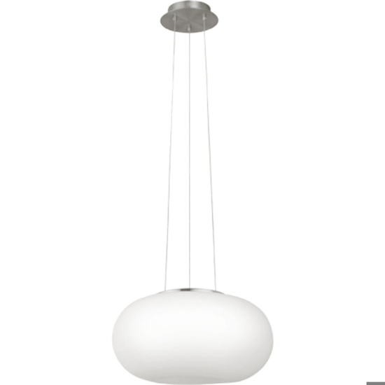 Optica eglo lampadario moderno a sospensione sfera vetro bianco