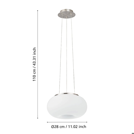 Optica eglo lampadario moderno a sospensione sfera vetro bianco