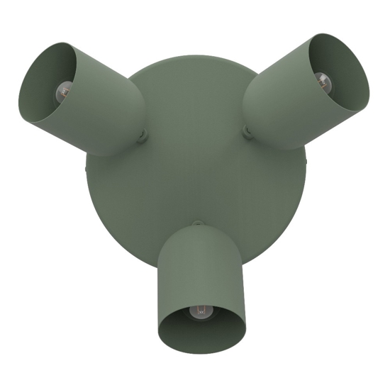 Plafoniera verde con 3 faretti orientabili moderna