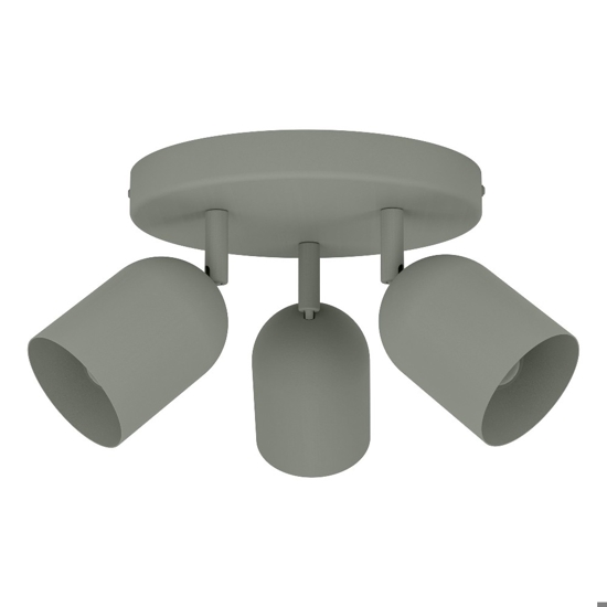Plafoniera verde con 3 faretti orientabili moderna