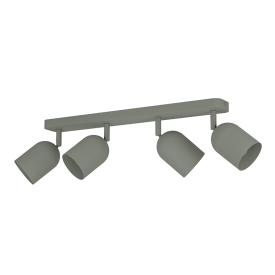 Plafoniera verde con 4 faretti orientabili moderna eglo tilston