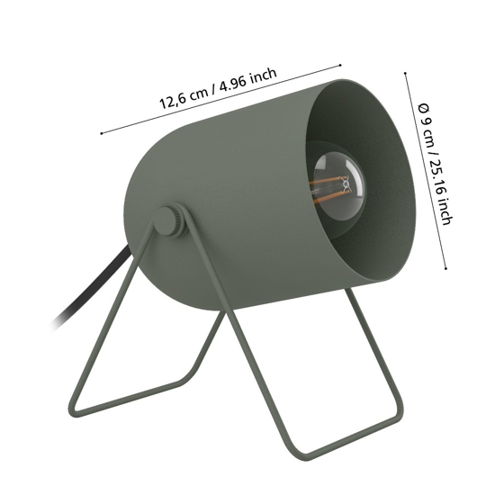 Lampada da comodino verde moderna per camera da letto eglo tilston