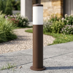 Lampioncino moderno da giardino marrone corten 50cm ip65