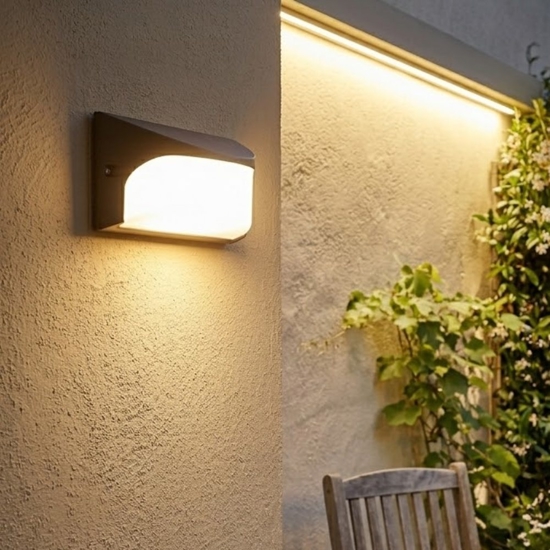 Applique esterno marrone led 10w 4000k moderna ip54
