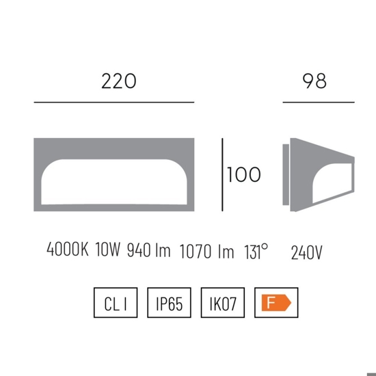 Applique esterno marrone led 10w 4000k moderna ip54