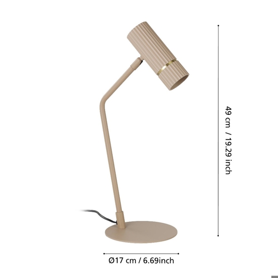 Lampada da comodino sabbia oro orientabile da lettura moderna eglo caminia