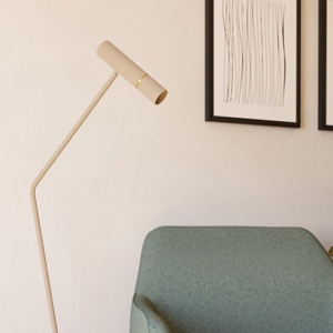 Piantana lampada da lettura sabbia oro cilindro rigato moderna eglo caminia