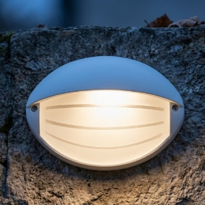 Applique bianca per esterno moderna ovale led 7w 3000k ip65