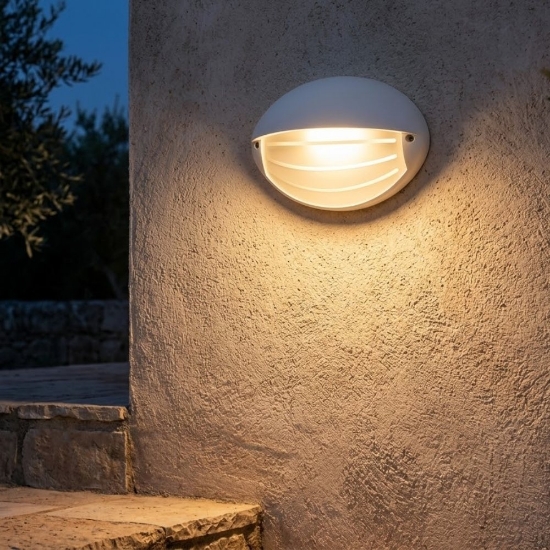 Applique per esterni bianca ovale led 7w 4000k ip65