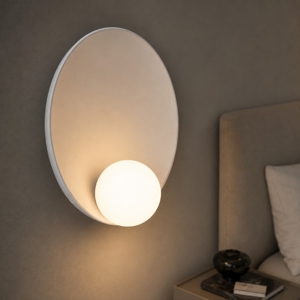 Applique bianco per camera da letto design moderna