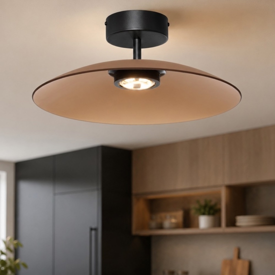 Plafoniera di vetro marrone 40cm led 3000k per cucina