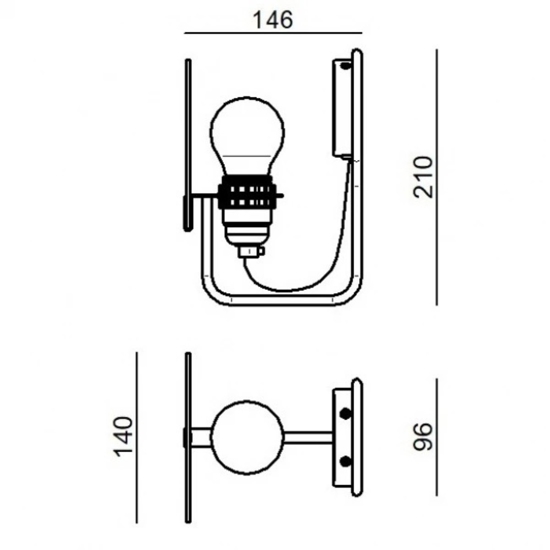 Stilnovo bugia applique da parete design vetro e27 giallo