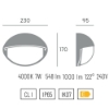 Applique per esterni bianca ovale led 7w 4000k ip65