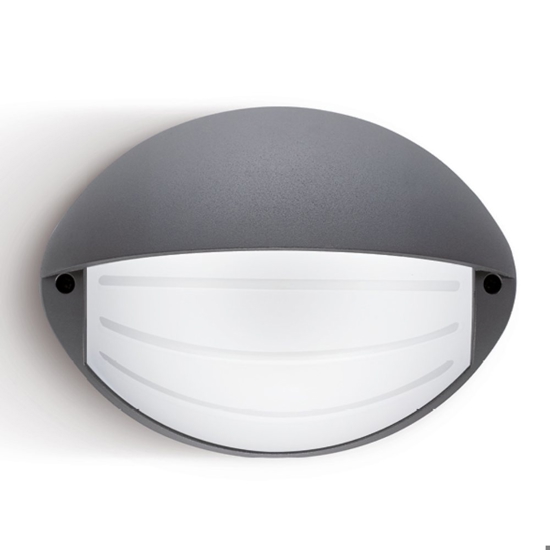Applique ovale da esterno grafite moderna led 4000k