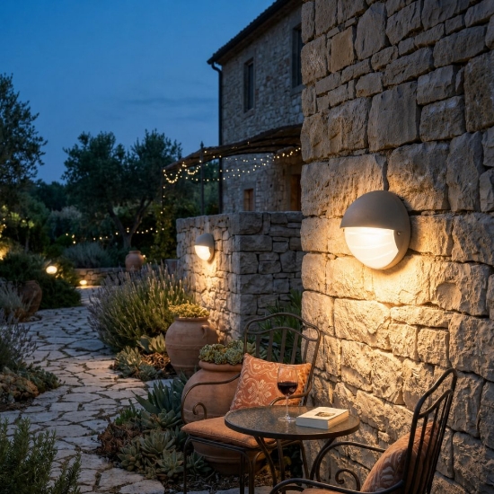 Applique ovale da esterno grafite moderna led 4000k