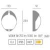 Applique ovale da esterno balcone led 7w 4000k bianca