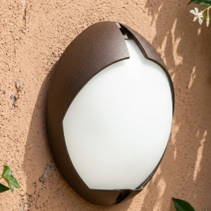 Applique da esterno ovale color caffé led 4000k ip65