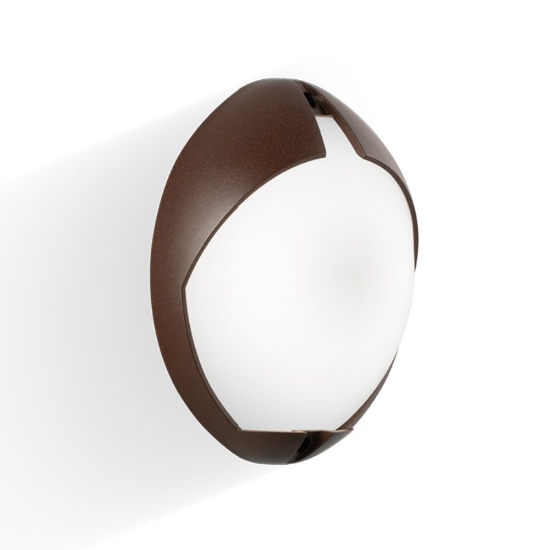 Applique da esterno ovale color caffé led 4000k ip65