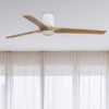 Ventilatore da soffitto con luce led 10w cct 2700k 3000k 4000k bianco e pino con telecomando 28mq