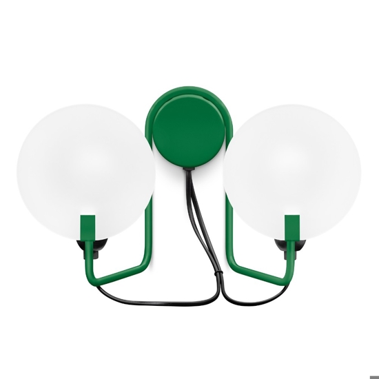 Applique doppia luce verde stilnovo bugia design moderno