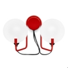 Bugia stilnovo applique doppia luce metallo rosso vetro design