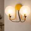 Applique doppia luce bugia stilnovo gialla vetro design