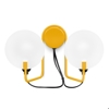 Applique doppia luce bugia stilnovo gialla vetro design
